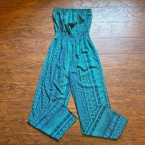 Blue Island Strapless Jumpsuit